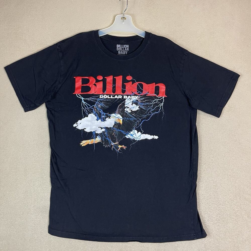 Billion Dollar Baby T Shirt Mens L Black Eagle Graphic Logo Print Short Sleeve